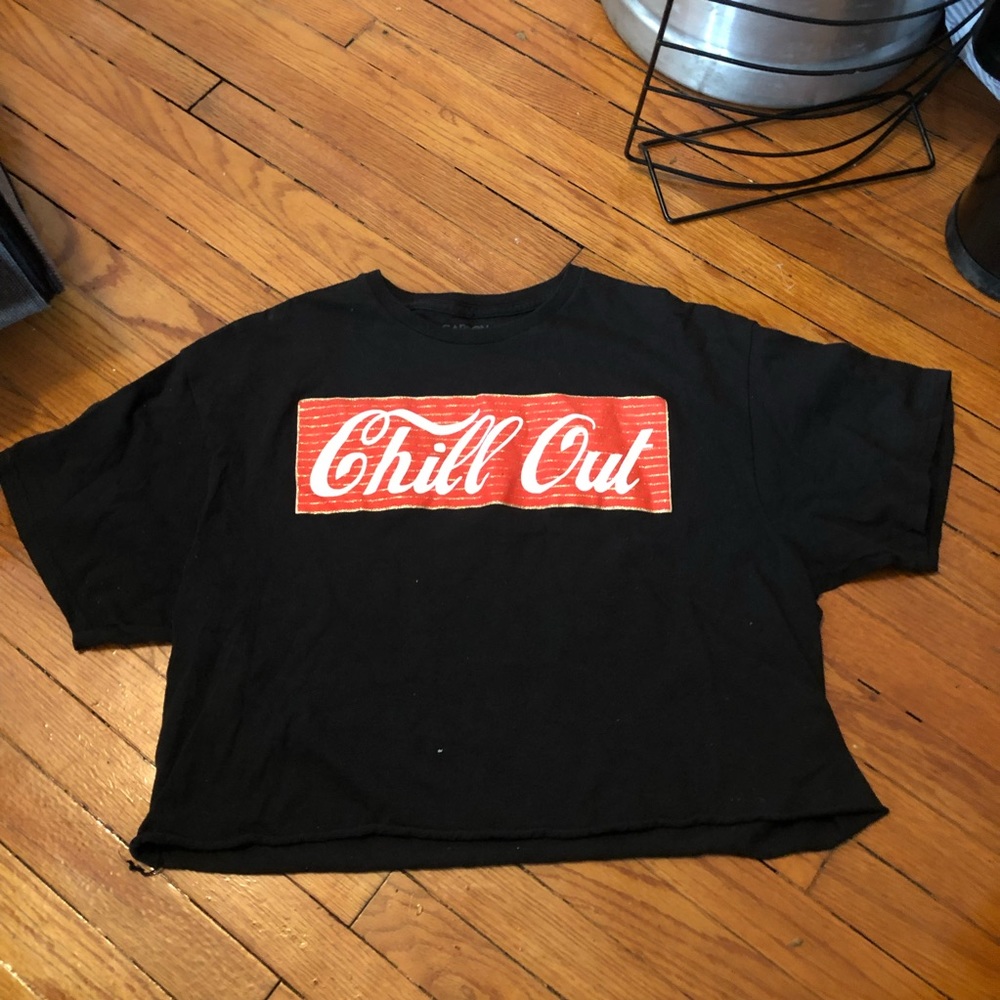 “Chill Out” black crop top